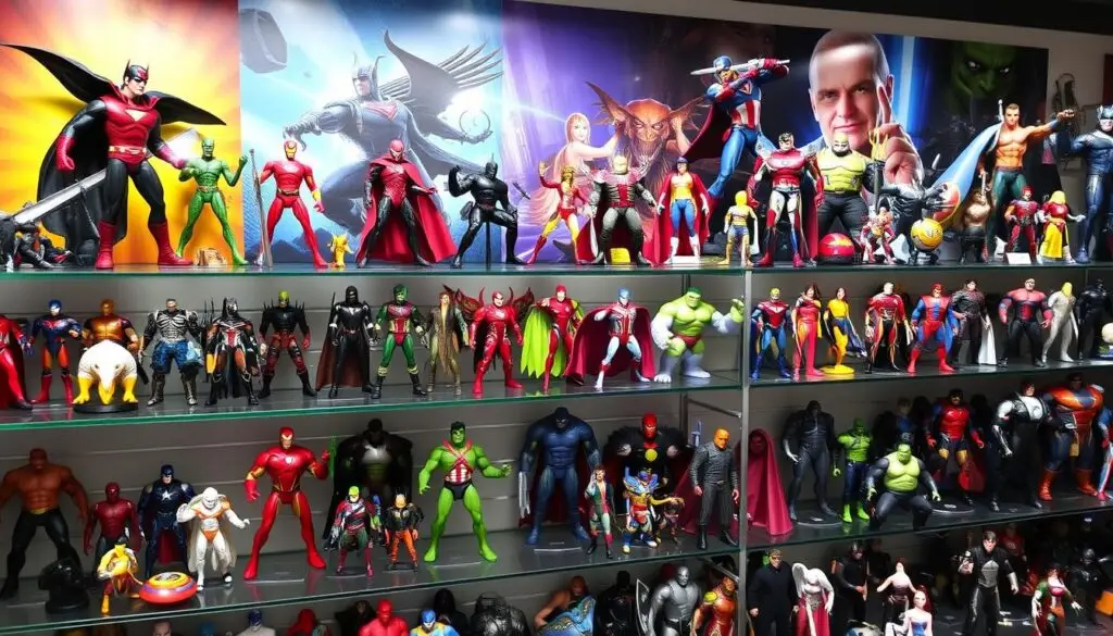 Organização de action figures por tema Organização de action figures por tema
